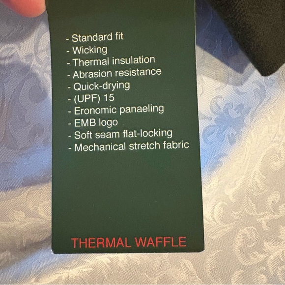 NEW Mens Field & Stream Thermal Waffle Long Sleeve Crew Neck Forest Green Sz L - Picture 7 of 12